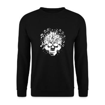 Festival Splash of Sound – Musik Schädel mit Wumms - Unisex Pullover - Schwarz - Vorne - Alina (178cm) & Michal (187cm)