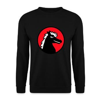 Horse Stallion Cool Pride Guy Riding Rider Hobby - Unisex Sweatshirt - black - Front - Alina (178cm) & Michal (187cm)
