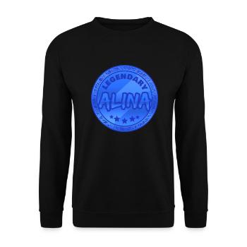 Vorname Alina - Unisex Pullover - Schwarz - Vorne - Alina (178cm) & Michal (187cm)