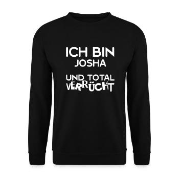 Vorname Josha - Unisex Pullover - Schwarz - Vorne - Alina (178cm) & Michal (187cm)