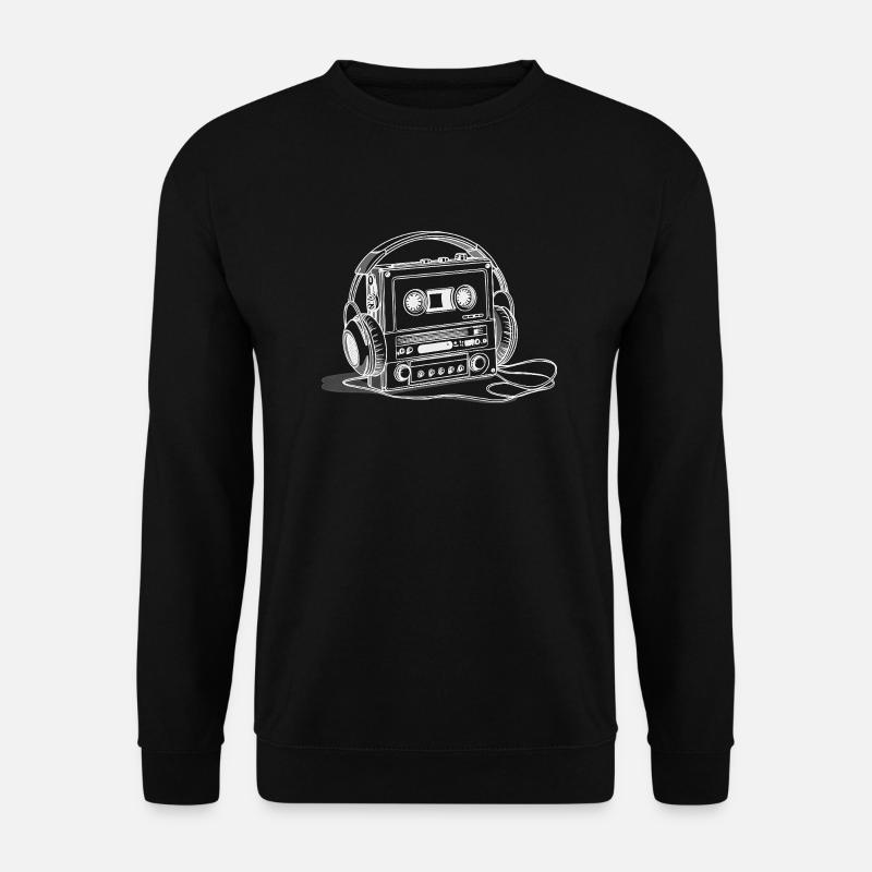 Kassetterecorder mit Kopfhörern - 80er Vibes - Unisex Pullover - Schwarz
