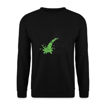 Häschen kotzt - Unisex Pullover - Schwarz - Vorne - Alina (178cm) & Michal (187cm)