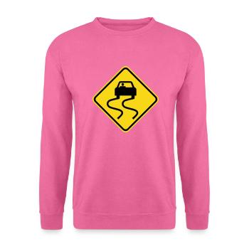 Glissant Signalisation routière - Sweat-shirt Unisexe - rose - Devant