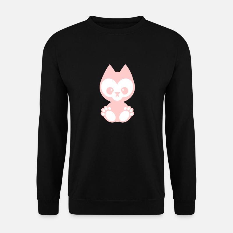 little animals - katze rosa - Unisex Pullover - Schwarz