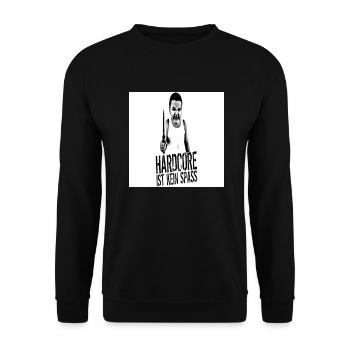 Hardcore is kein spass - Unisex Pullover - Schwarz - Vorne - Alina (178cm) & Michal (187cm)