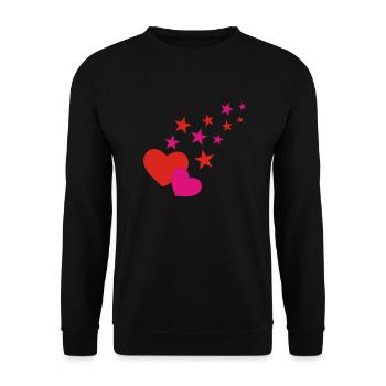 Heart, le cœur, l'amour, la Saint-Valentin, Saint - Sweat-shirt Unisexe - noir - Devant - Alina (178cm) & Michal (187cm)