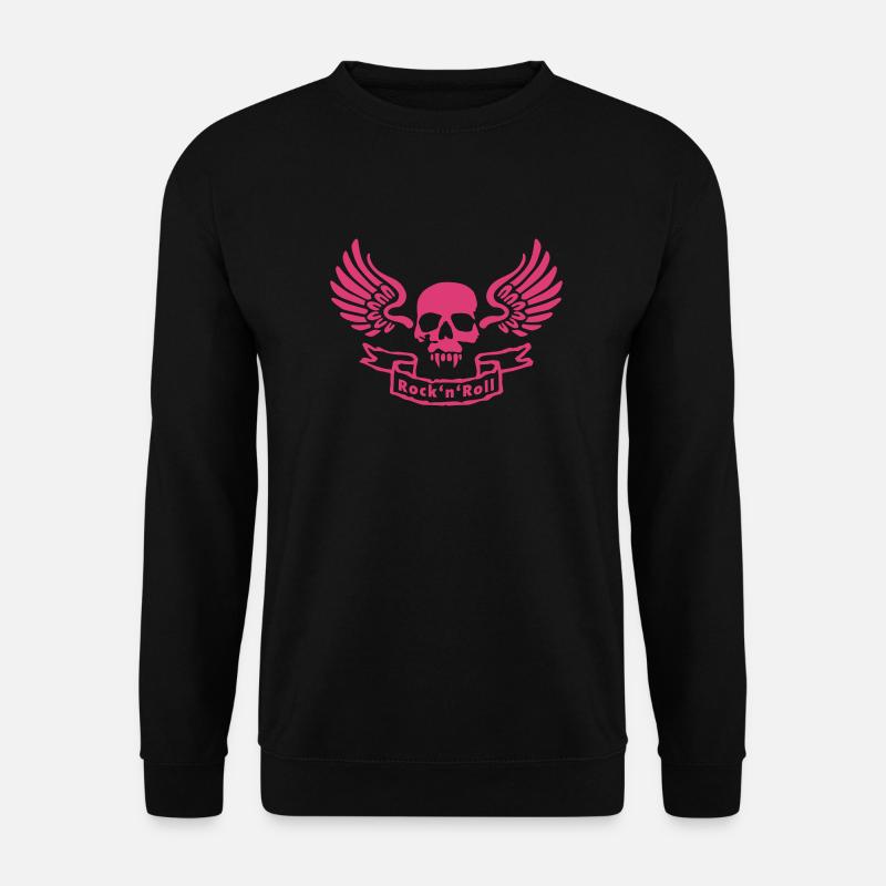 rocknroll_skull - Unisex Pullover - Schwarz