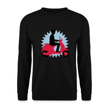 vespa_3c - Unisex Pullover - Schwarz - Vorne - Alina (178cm) & Michal (187cm)