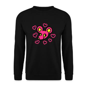 Lovers Mouse 3 - Unisex Sweatshirt - black - Front - Alina (178cm) & Michal (187cm)