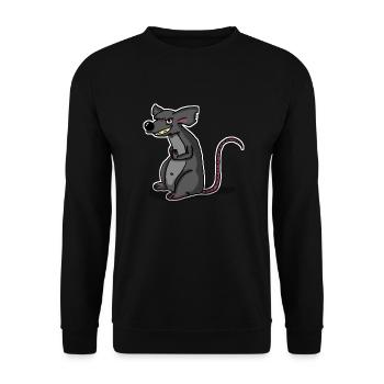 Ratte - Unisex Pullover - Schwarz - Vorne - Alina (178cm) & Michal (187cm)