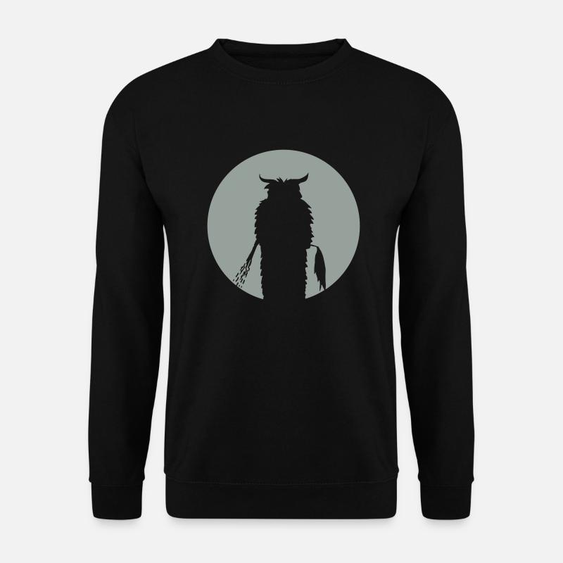 Mond mit Krampus Silhouette - Unisex Pullover - Schwarz