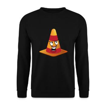 Traffic Cone Smiley - Unisex Sweatshirt - black - Front - Alina (178cm) & Michal (187cm)
