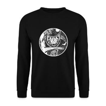 Eule Baum Mond Fledermaus - Unisex Pullover - Schwarz - Vorne - Alina (178cm) & Michal (187cm)
