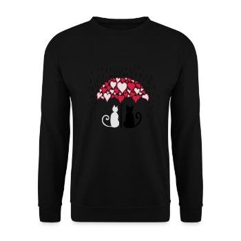 AD Lovely cats II - Unisex Sweatshirt - black - Front - Alina (178cm) & Michal (187cm)