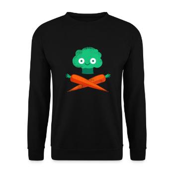 Veggie Pirate - Sweat-shirt Unisexe - noir - Devant - Alina (178cm) & Michal (187cm)