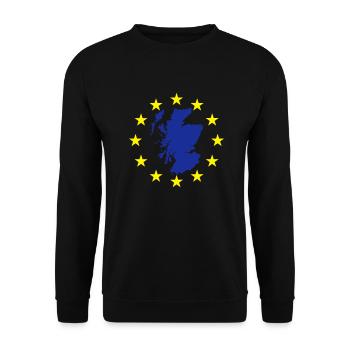 Scotland Map in EU Stars - Unisex Sweatshirt - black - Front - Alina (178cm) & Michal (187cm)