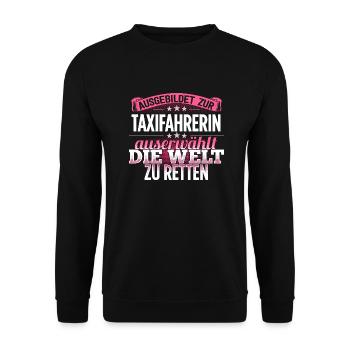 TAXIFAHRERIN - Die Auserwählte - Unisex Pullover - Schwarz - Vorne - Alina (178cm) & Michal (187cm)