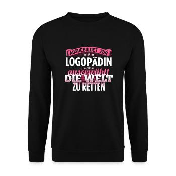 LOGOPÄDIN - Die Auserwählte - Unisex Pullover - Schwarz - Vorne - Alina (178cm) & Michal (187cm)