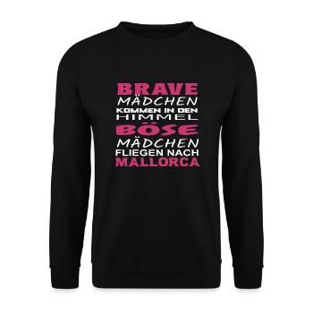 Brave Mädchen kommen in den Himmel - Unisex Pullover - Schwarz - Vorne - Alina (178cm) & Michal (187cm)