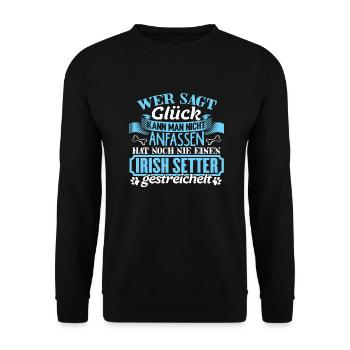 IRISH-SETTER - Glück zum anfassen - Unisex Pullover - Schwarz - Vorne - Alina (178cm) & Michal (187cm)