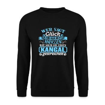 KANGAL - Glück zum anfassen - Unisex Pullover - Schwarz - Vorne - Alina (178cm) & Michal (187cm)