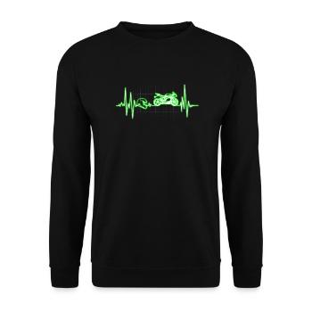 Heartbeat Motorcycle - Unisex Sweatshirt - black - Front - Alina (178cm) & Michal (187cm)