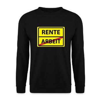 labor pension - Unisex Sweatshirt - black - Front - Alina (178cm) & Michal (187cm)