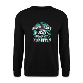 Müller Mühle Mühlen Mühlenwirtschaft Geschenk - Unisex Pullover - Schwarz - Vorne - Alina (178cm) & Michal (187cm)