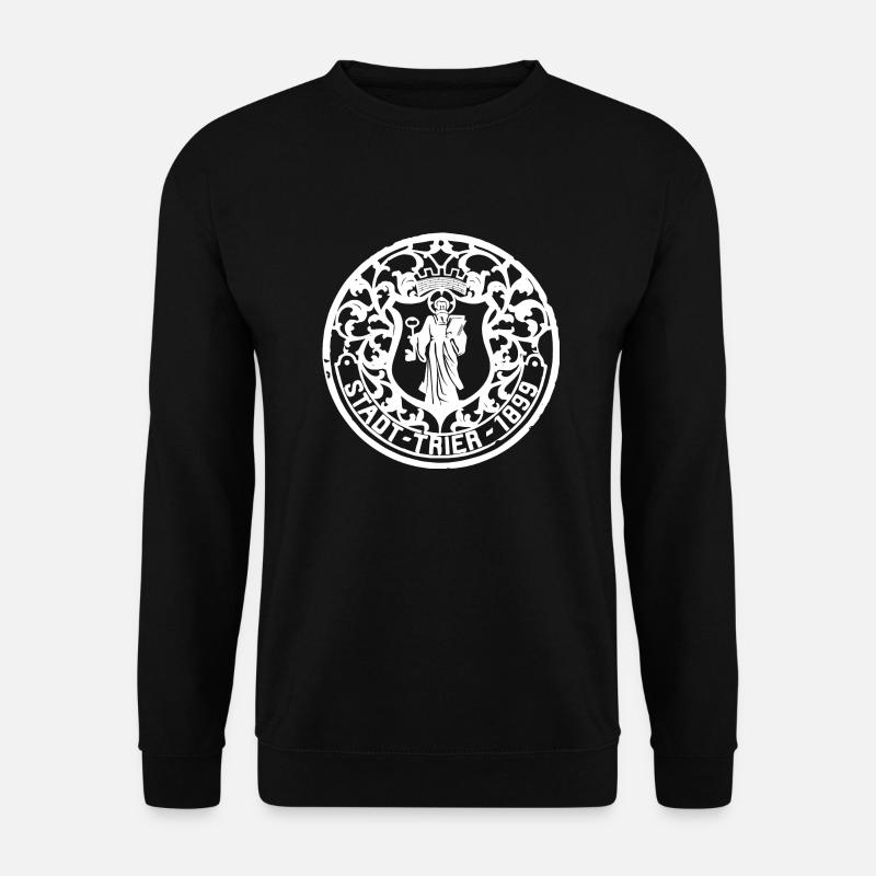 Historischer Kanaldeckel von Trier 1899 weiss - Unisex Pullover - Schwarz