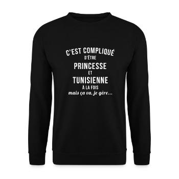 Tunisienne Princesse - Sweat-shirt Unisexe - noir - Devant - Alina (178cm) & Michal (187cm)