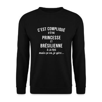 Brésilienne Princesse - Sweat-shirt Unisexe - noir - Devant - Alina (178cm) & Michal (187cm)