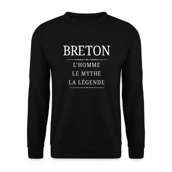 Breton Homme Mythe - Sweat-shirt Unisexe - noir - Devant - Alina (178cm) & Michal (187cm)