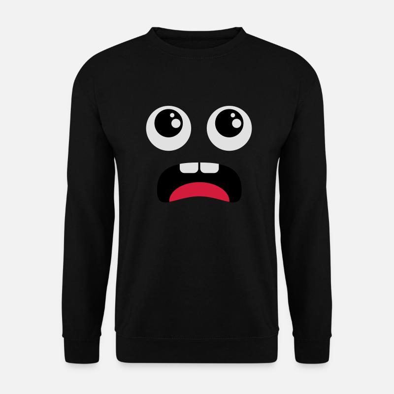 Terrified face - Comic - Unisex Sweatshirt - black