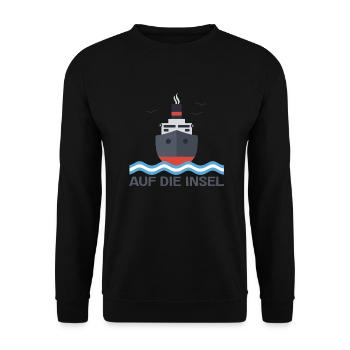 Auf die Insel - Unisex Pullover - Schwarz - Vorne - Alina (178cm) & Michal (187cm)