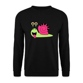 schnecke - Unisex Pullover - Schwarz - Vorne - Alina (178cm) & Michal (187cm)