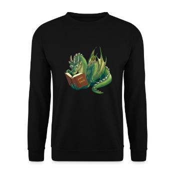 reading dragon - Sweat-shirt Unisexe - noir - Devant - Alina (178cm) & Michal (187cm)