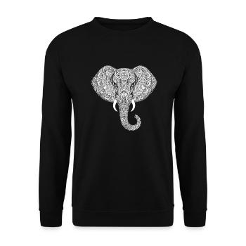 Elefant - Unisex Pullover - Schwarz - Vorne - Alina (178cm) & Michal (187cm)