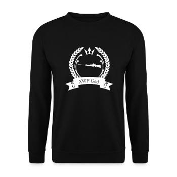 AWP God 2 CS go computer games - Unisex Sweatshirt - black - Front - Alina (178cm) & Michal (187cm)