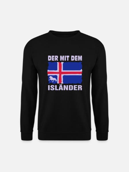 Der mit dem Isländer - Unisex Pullover - Schwarz