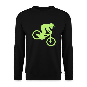 DOWNHILL MOUNTAIN BIKER - Unisex Sweatshirt - black - Front - Alina (178cm) & Michal (187cm)