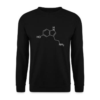 Serotonin Essenz des Lebens, Glücklich sein - Unisex Pullover - Schwarz - Vorne - Alina (178cm) & Michal (187cm)