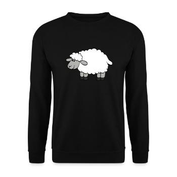 Schaf - Unisex Pullover - Schwarz - Vorne - Alina (178cm) & Michal (187cm)