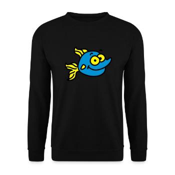 funny fish - Unisex Sweatshirt - black - Front - Alina (178cm) & Michal (187cm)