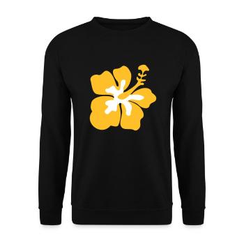 Hibiscus Hawaii Flower Flower - Unisex Sweatshirt - black - Front - Alina (178cm) & Michal (187cm)