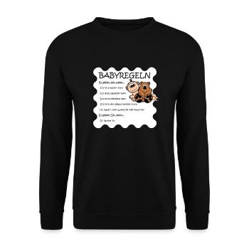 baby regulate - Unisex Sweatshirt - black - Front - Alina (178cm) & Michal (187cm)