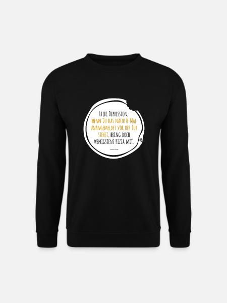 Depression Pizza schwarz-gelb - Unisex Pullover - Schwarz