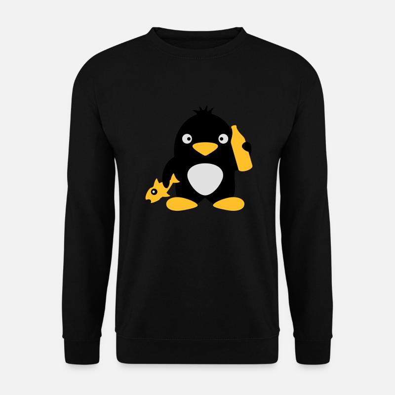 Fish And Beer Penguin - Sweat-shirt Unisexe - noir