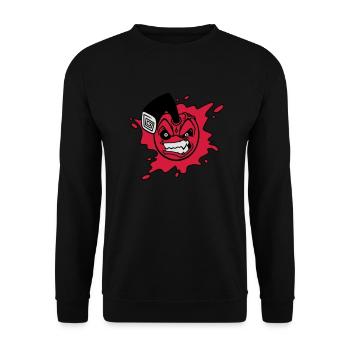 Angry cherry - Unisex Pullover - Schwarz - Vorne - Alina (178cm) & Michal (187cm)