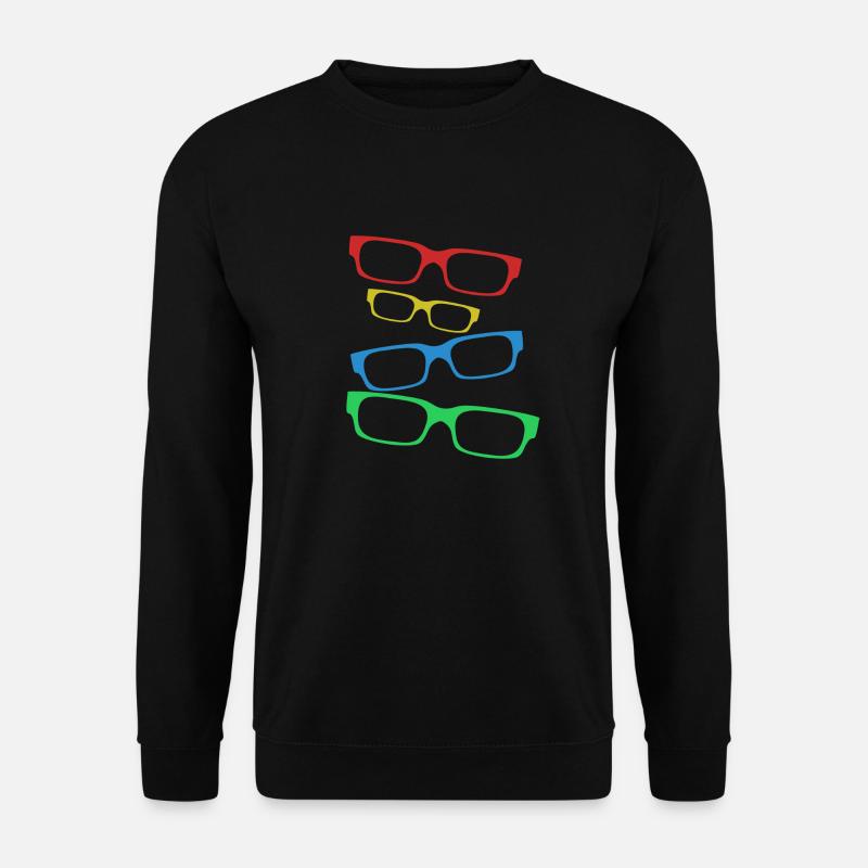 Design mit bunte Brillen mit Brillengestell - Unisex Pullover - Schwarz