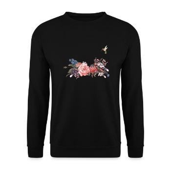 flower - Unisex Sweatshirt - black - Front - Alina (178cm) & Michal (187cm)